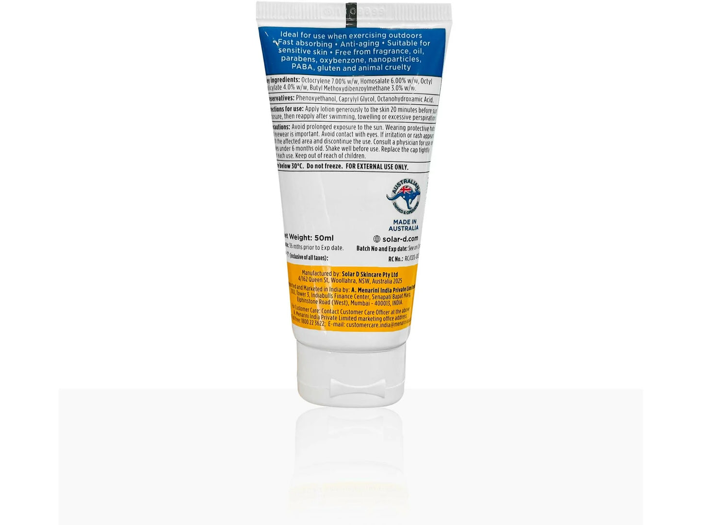 Solar D Sunscreen Everyday Active Sunscreen SPF 50 P++++